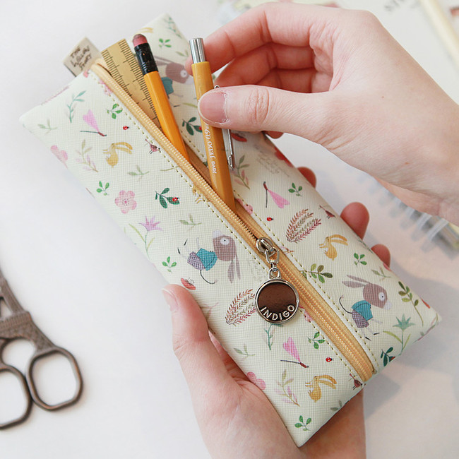 Yellow donkey - Willow illustration pattern zipper pencil case