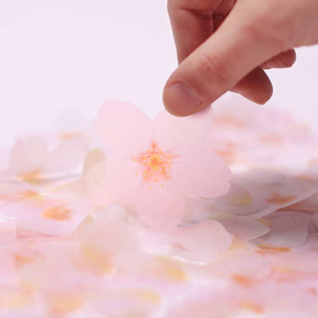 Cherry blossom transparent sticky memo notes Small