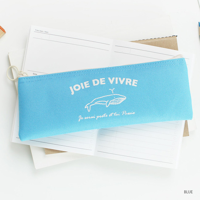 Blue - Joie de vivre zipper pencil case