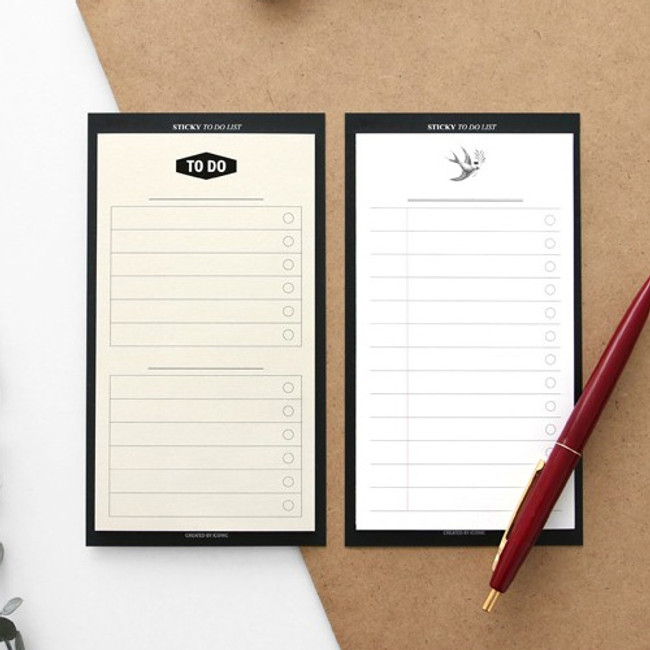 Simple to do list sticky notepad