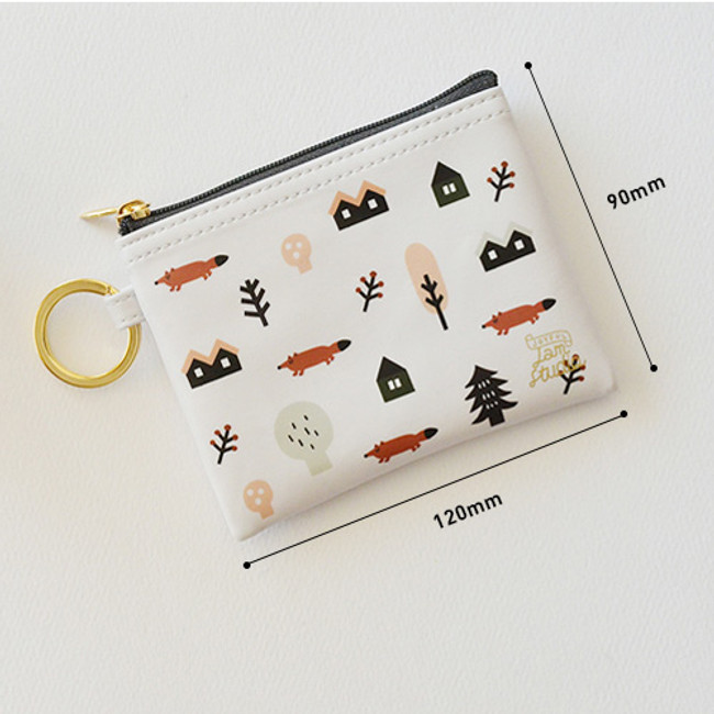 Size of In the zoo coin card zipper wallet with key ring