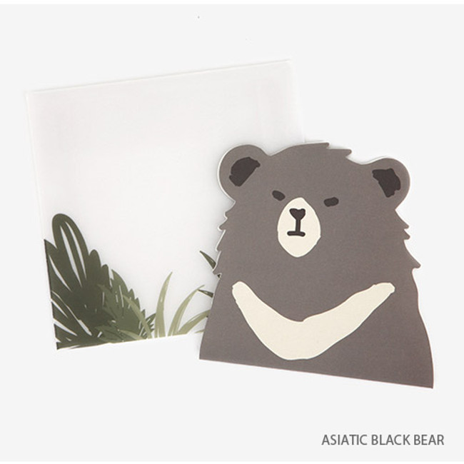 Asiatic black bear - Present your heart animal letter paper and envelope set 