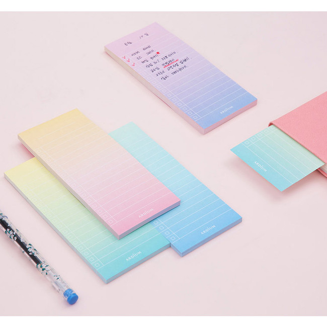 Colorful gradation checklist sticky notes