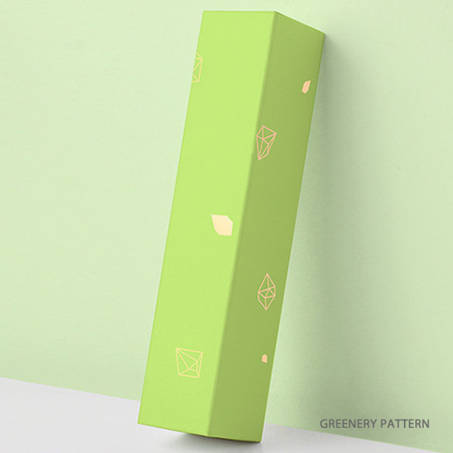 Greenery pattern - Lapis spring edition paper leather pen case box