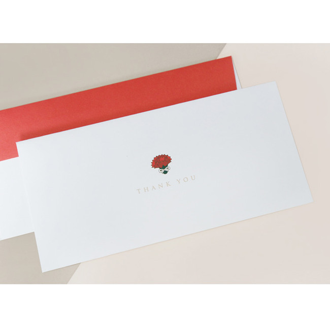 Carnation thank you envelope set