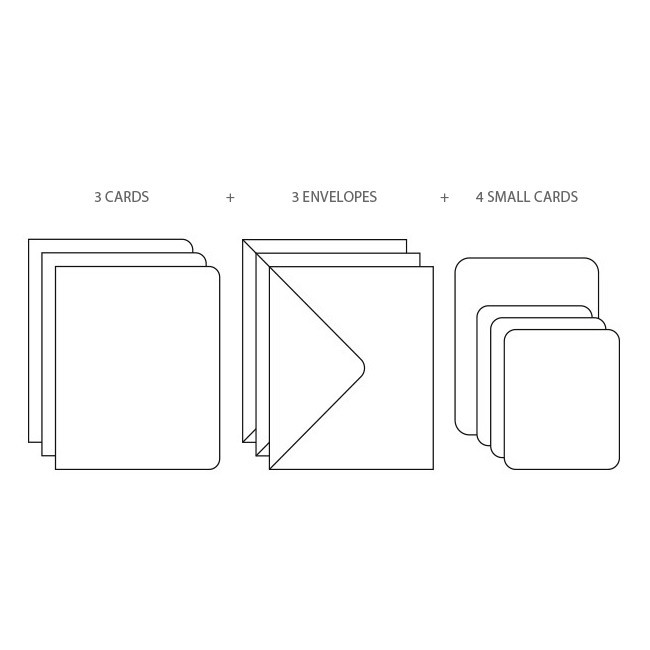 Composition of Flower illustration card set