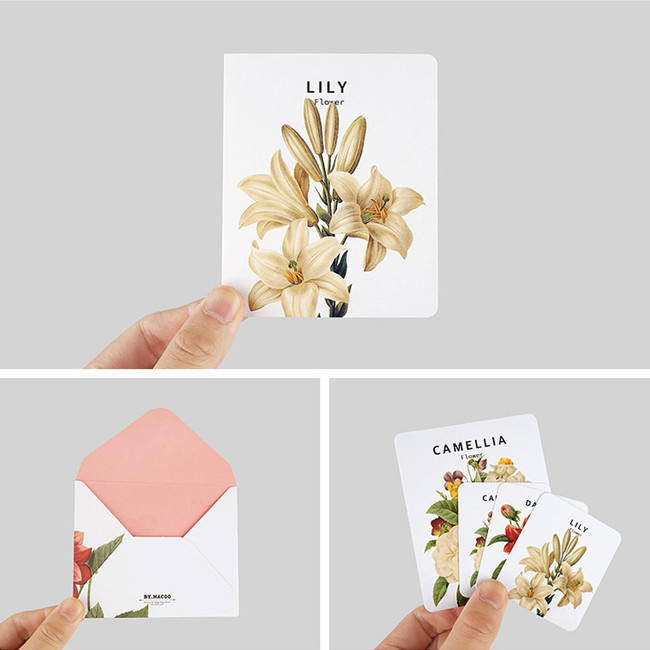 Detail of Flower illustration card set