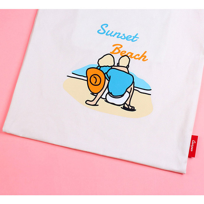 Lazy holiday sunset beach eco tote bag