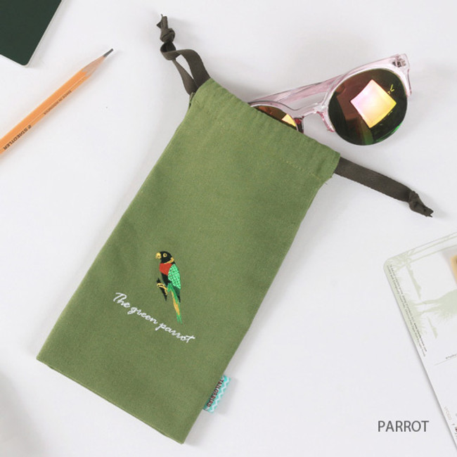 Parrot - Tailorbird animal long drawstring pouch