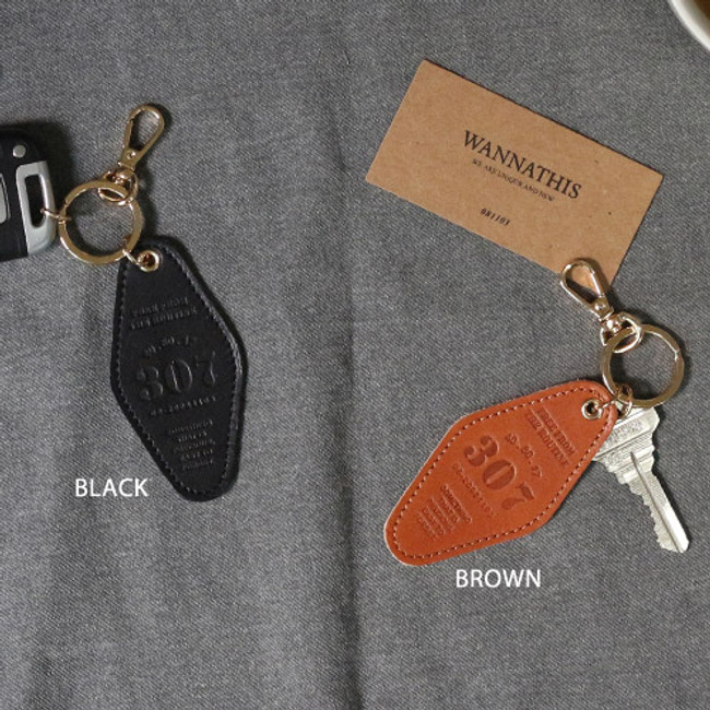 Black, Brown - The Classic leather key ring