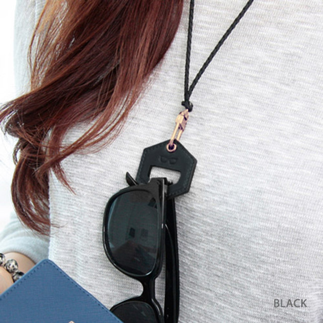 Black - The Classic leather sunglasses necklace