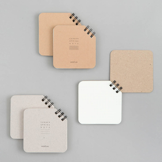 Corner mini spiral lined/Grid notepad notebook fallindesign