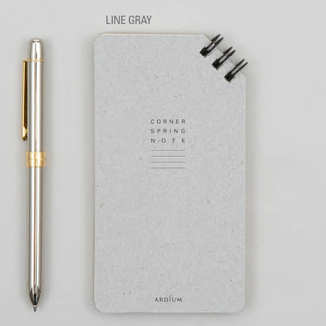 Line gray - Corner small spiral lined/Grid notepad