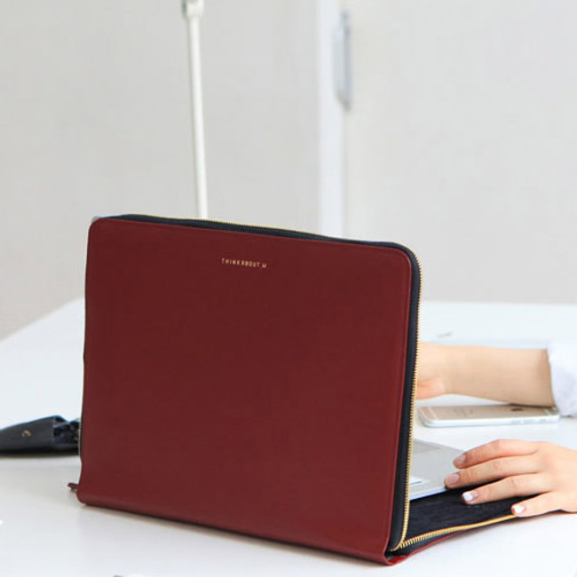 Burgundy - Think about W 13 inches edge laptop case