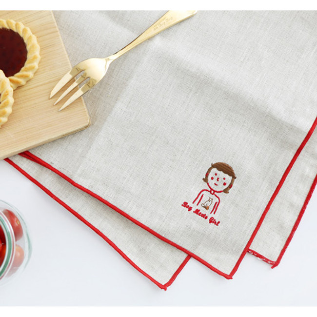 Girl - My big boy and girl linen handkerchief