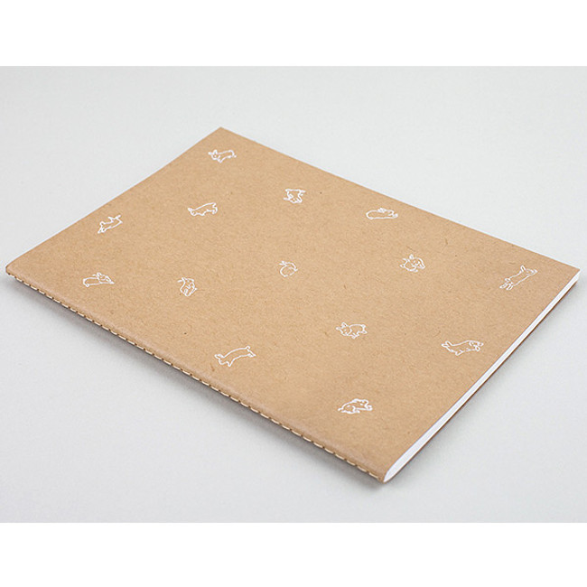 Jumping bunny sewn bound kraft lined notebook