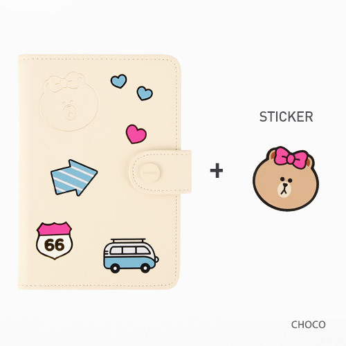 Monopoly Line friends RFID blocking passport case with sticker