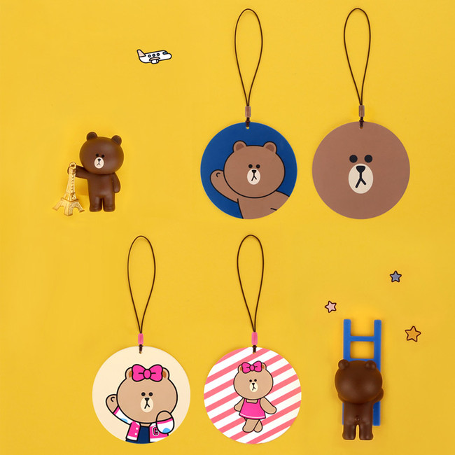Line friends travel luggage name tag set