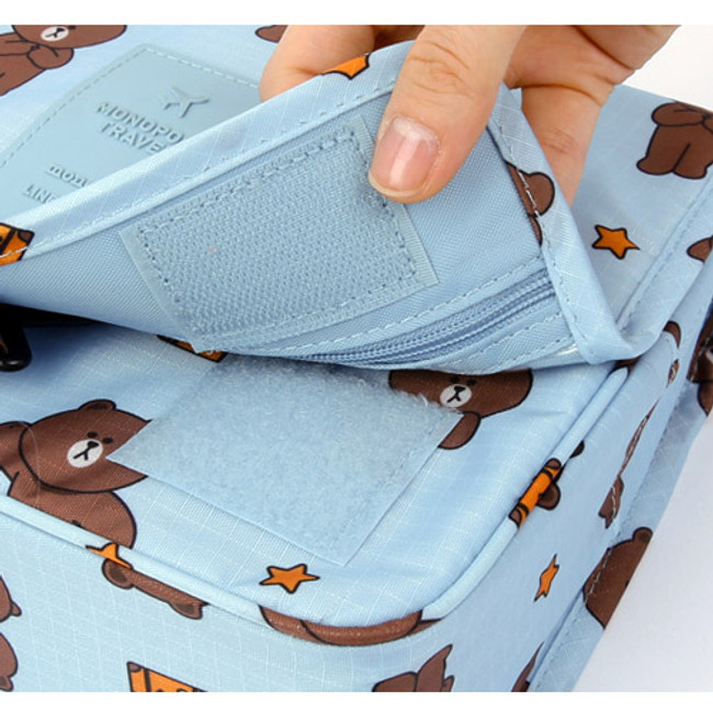 Velcro closure - Line friends travel hanging toiletry pouch bag 