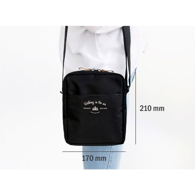 Size of Voyager double zippered crossbody bag