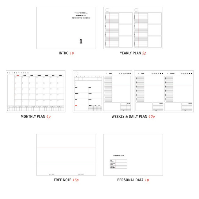 Composition of Becoming 1 month undated planner scheduler 