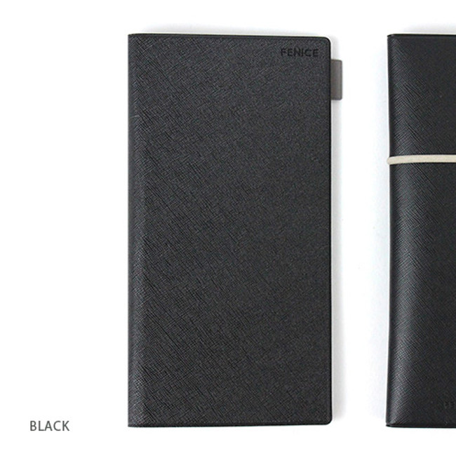 Black - Premium business small notebook and pen holder 