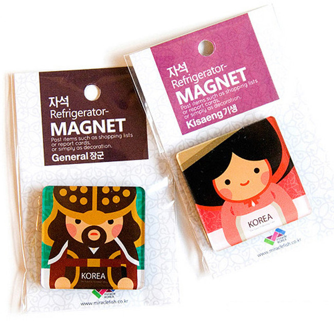Package for Korean traditional Joseon and Silla character magnet set