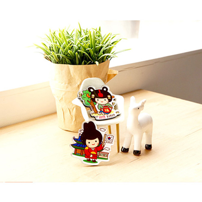 Korean traditional love story character magnet