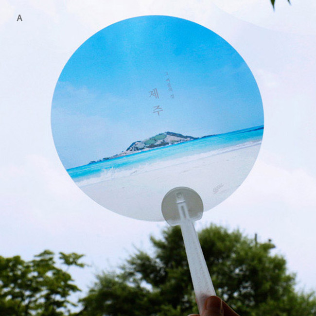 A - Jeju island round hand fan