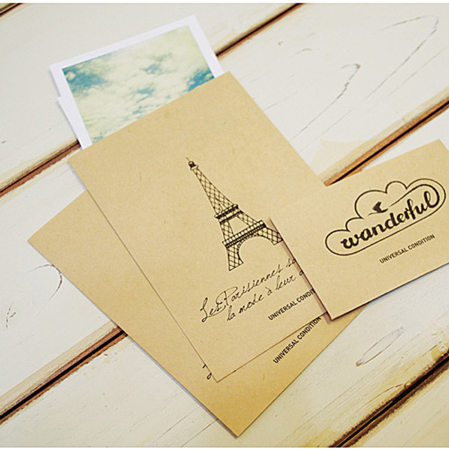 Eiffel tower postcard envelope set