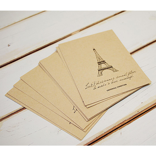 Eiffel tower postcard envelope set