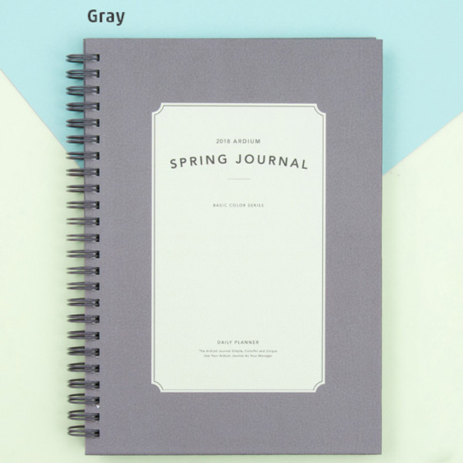 Gray - 2018 Spiral spring journal dated diary scheduler