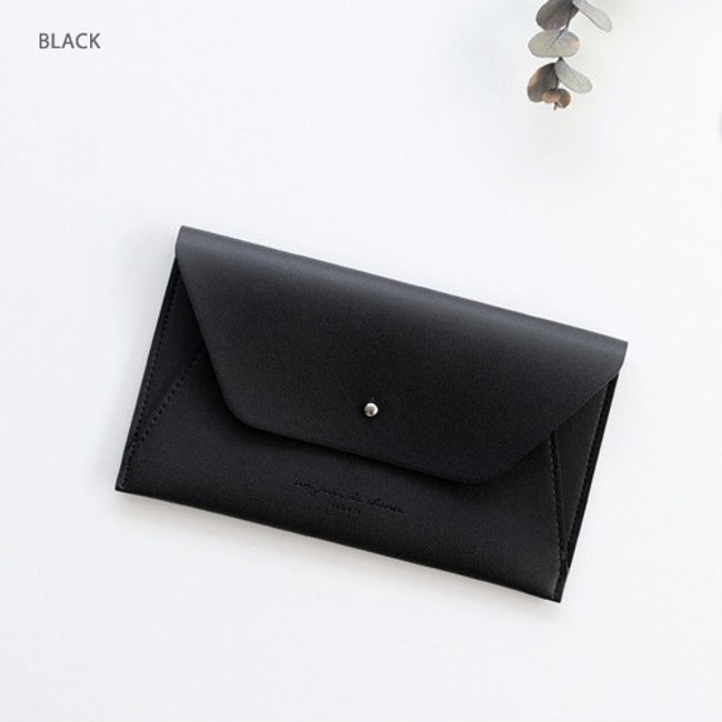 Black - Daily envelope style slim wallet