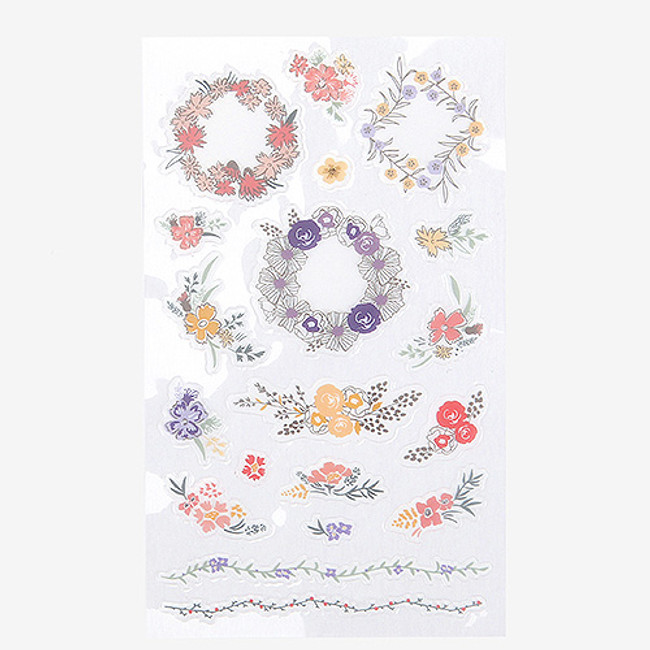 Daily transparent sticker - Flower wreath