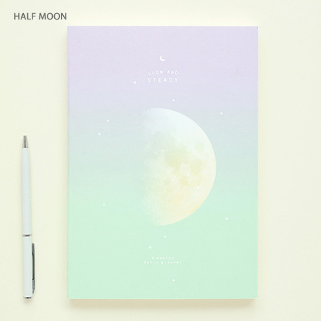 Half moon - Slow and steady moon 4 month undated planner 