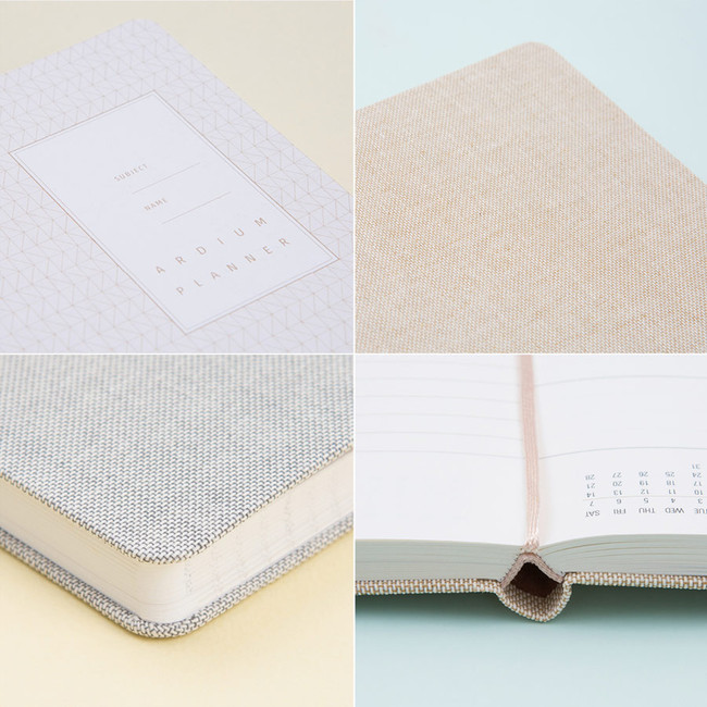 2018 Linen fabric cover dated weekly planner