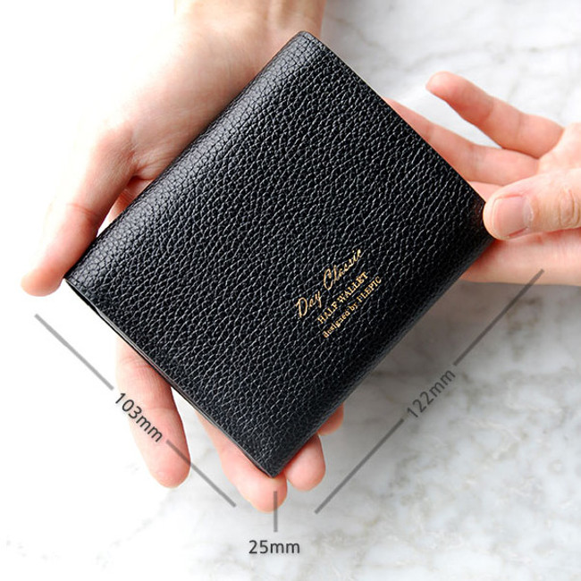 Size of Day classic cowhide leather trifold wallet