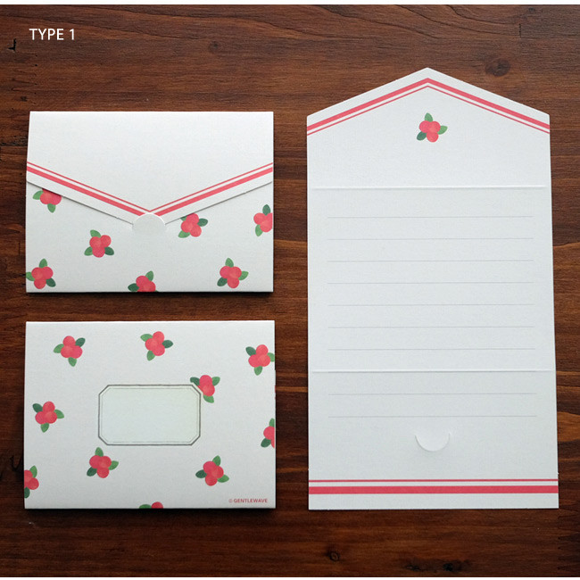 Cherry pattern small folded card
