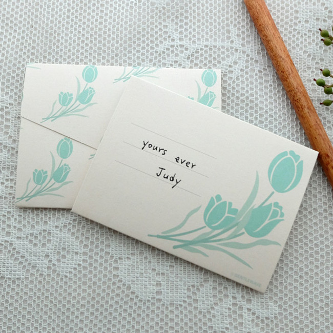 Tulip pattern small folded card