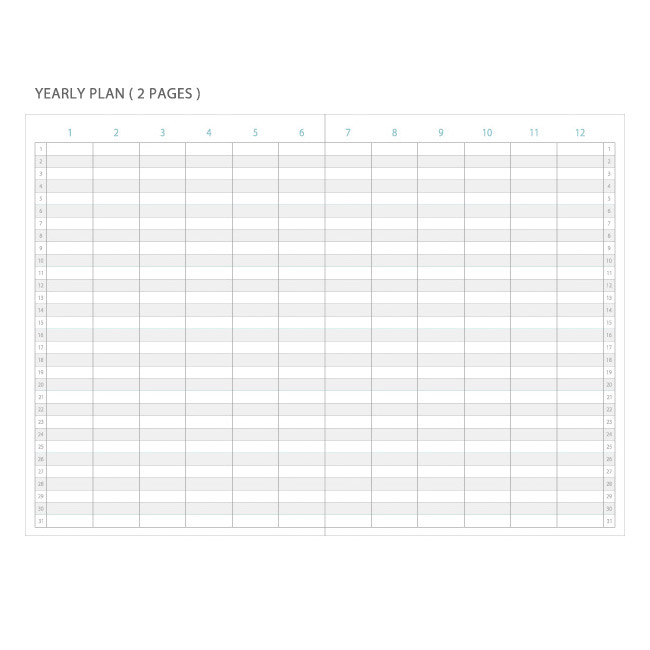 Yearly plan - A4 size slim undated monthly planner
