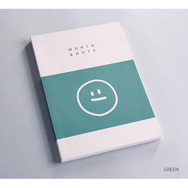 Green - Smile undated monthly planer notebook