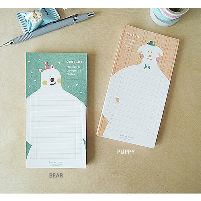 Bear, Puppy - Sunshine blanket checklist notepad