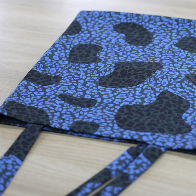 Blue and Black Polyester Oxford shoulder tote bag 