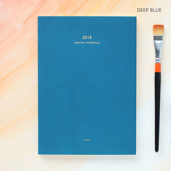 Deep blue - 2018 A5 small dated monthly scheduler planner 
