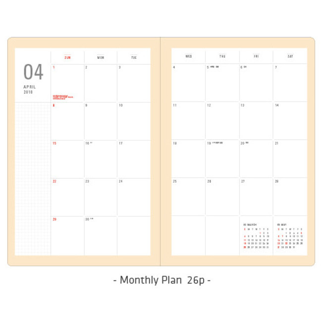 Monthly plan - 2018 Pastel A5 undated daily journal diary