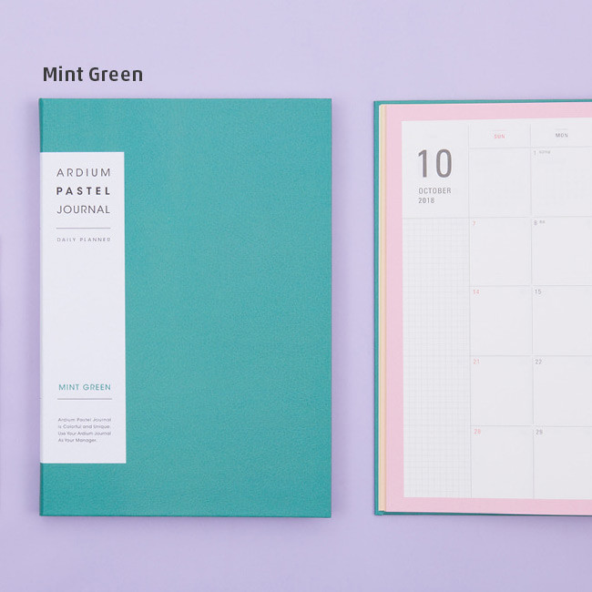 Mint green - 2018 Pastel A5 undated daily journal diary