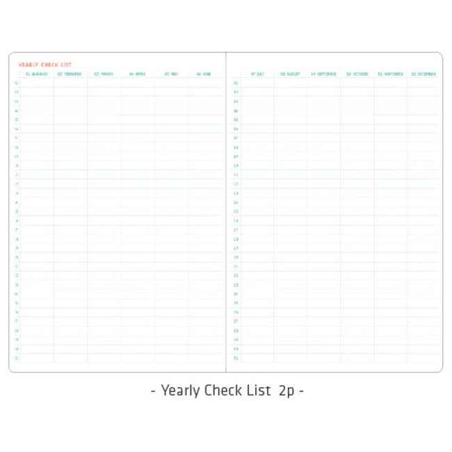 Yearly checklist - Arpress pattern undated monthly journal diary