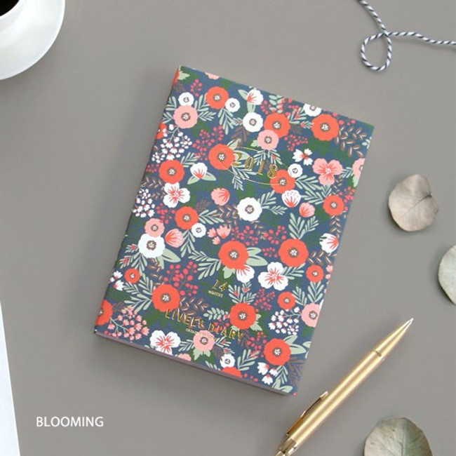 Blooming - 2018 Lively pattern dated weekly diary