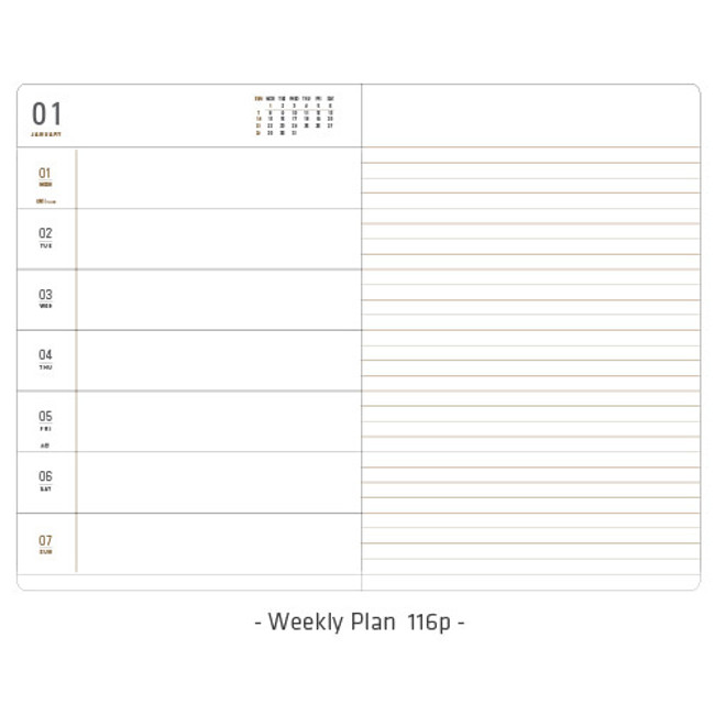 Weekly plan - 2018 Basic dated weekly planner scheduler