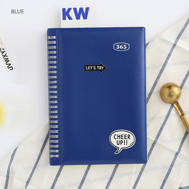 Blue - 2018 Eat play work spiral dated weekly diary